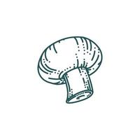 cogumelo champignon em estilo doodle. cogumelo da floresta ou fazenda. ilustração vetorial vetor