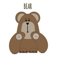 personagem de urso de estilo de desenho animado vetorial para animação. isolado no fundo branco. o herói do conto de fadas teremok vetor