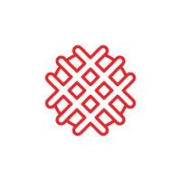 ícone de arte linha abstrata waffle vetor vermelho eps10 isolado no fundo branco. símbolo de contorno de waffle em um estilo moderno simples e moderno para o design do site, logotipo e aplicativo móvel