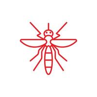 eps10 vermelho vetor mosquito ícone de arte linha abstrata isolado no fundo branco. símbolo de contorno de mosquito em um estilo moderno simples e moderno para o design do seu site, logotipo e aplicativo móvel