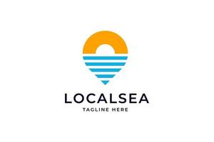 logotipo do mar local azul laranja vetor