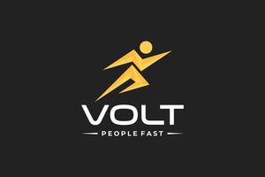 logotipo de volt decorativo amarelo vetor