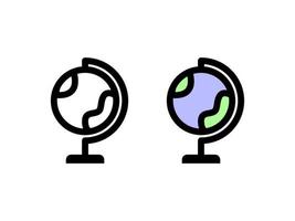 design gráfico minimalista do globo adequado como um ícone ou logotipo vetor