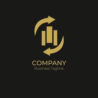 logotipo da empresa negócios ouro preto vetor