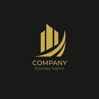 logotipo da empresa negócios ouro preto vetor