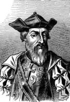 vasco da gama, ilustração vintage vetor