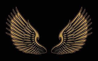o design de ilustração vetorial de asas douradas vetor