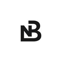 nb bn iniciais abstratas letra monograma design de logotipo de vetor