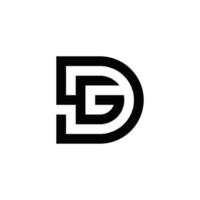 design de logotipo de monograma de iniciais dg abstrato, ícone para negócios, modelo, simples, elegante vetor