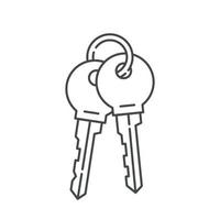 porta ou cadeado chave de grupo com anel. ilustração do ícone de linha. vetor isolado no fundo branco