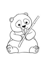 página de colorir isolada de panda para crianças vetor
