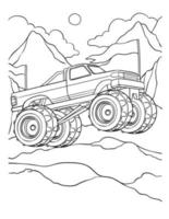 página para colorir de caminhão monstro para crianças