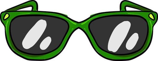 óculos verdes, ilustração, vetor em fundo branco.