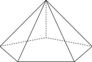pirâmide pentagonal, ilustração vintage vetor