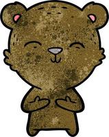 urso de desenho de textura grunge retrô vetor