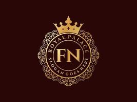 carta fn antigo logotipo vitoriano de luxo real com moldura ornamental. vetor