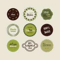 tags para produtos adoçantes de estévia vetor