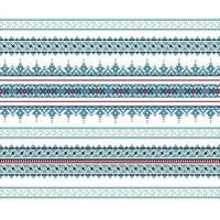 conjunto de padrão de ornamento étnico em cores azuis vetor
