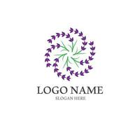 vetor de logotipo de flor de lavanda fresca