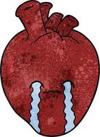 personagem de coração vetorial em estilo cartoon vetor