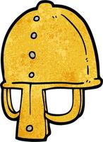 capacete medieval dos desenhos animados de textura grunge retrô vetor