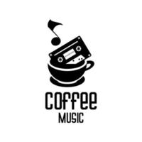 logotipo do café de música vetor