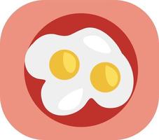 dois ovos fritos, ilustração, vetor em um fundo branco.