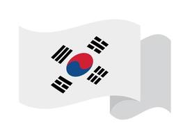 acenando a bandeira da coreia vetor