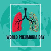 cartaz de comemoração do dia mundial da pneumonia vetor