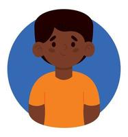 avatar de menino afro-americano vetor
