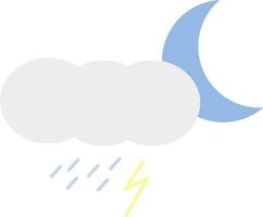 jovem com nuvem de chuva forte e relâmpagos, ilustração de ícone, vetor em fundo branco