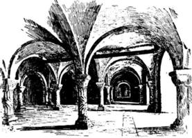cripta normanda, ilustração vintage. vetor