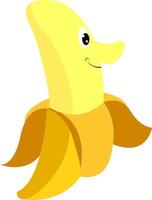 banana feliz, ilustração, vetor em fundo branco.