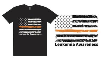 design de camiseta de conscientização de leucemia vetor