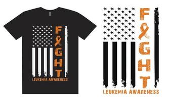 design de camiseta de conscientização de leucemia vetor