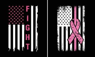 combater o câncer de mama com design de bandeira dos eua vetor