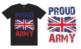 design de camiseta do exército orgulhoso vetor