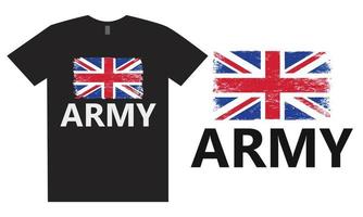 design de camiseta do exército britânico vetor