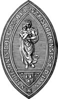 o selo do bispo de salisbury. ilustração vintage vetor