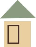 pequena cabana marrom, ilustração de ícone, vetor em fundo branco