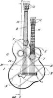 guitarra musical, ilustração vintage. vetor