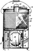 ilustração vintage de vassoura de aspirador de pó vetor