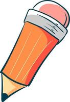 lápis laranja, ilustração, vetor em fundo branco