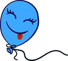 balão azul feliz, ilustração, vetor em fundo branco.