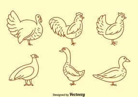 Vector Fowl Linha Icons