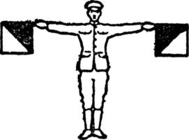 sinal de bandeira para a letra r e reconhecimento, ilustração vintage vetor