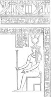 decoração, hieróglifos do grande templo, gravura vintage. vetor