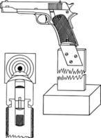 descanso de avistamento de pistola, ilustração vintage. vetor