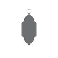 eps10 cinza vector ramadã lanterna ou ícone de arte sólida dangler isolado no fundo branco. símbolo de lanterna ou lâmpada em um estilo moderno simples e moderno para o design do seu site, logotipo e aplicativo móvel