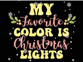 minha cor favorita é luz de natal 05 feliz natal e boas festas conjunto de tipografia vetor